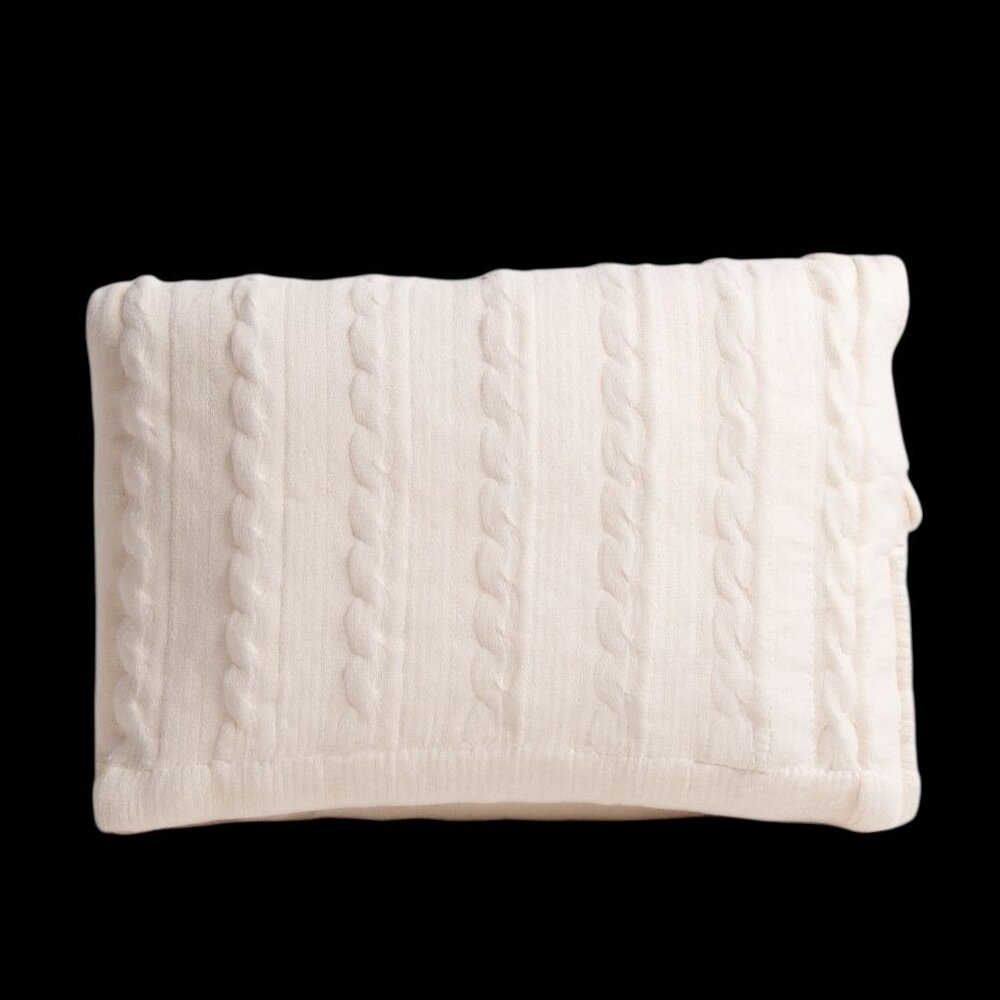 Y2K Little Me White Chenille Cable‎ Knit Baby Blanket 31x44" Soft Unisex Walmart